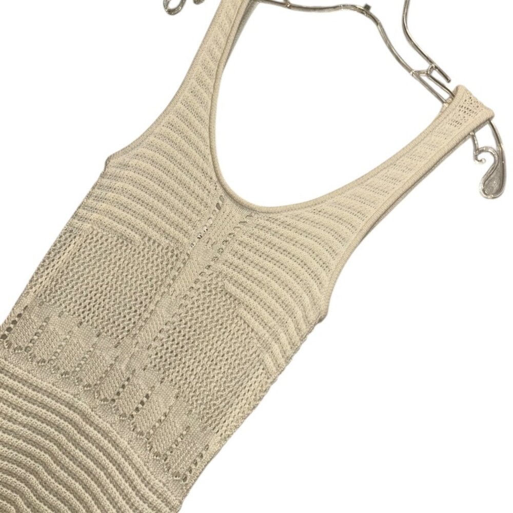 kivari cream white crochet sweater knit body con dress 2 - Picture 6 of 7